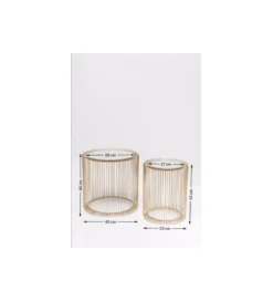 Stolik kawowy Wire set Brass zestaw 2 złoty*KARE Hot