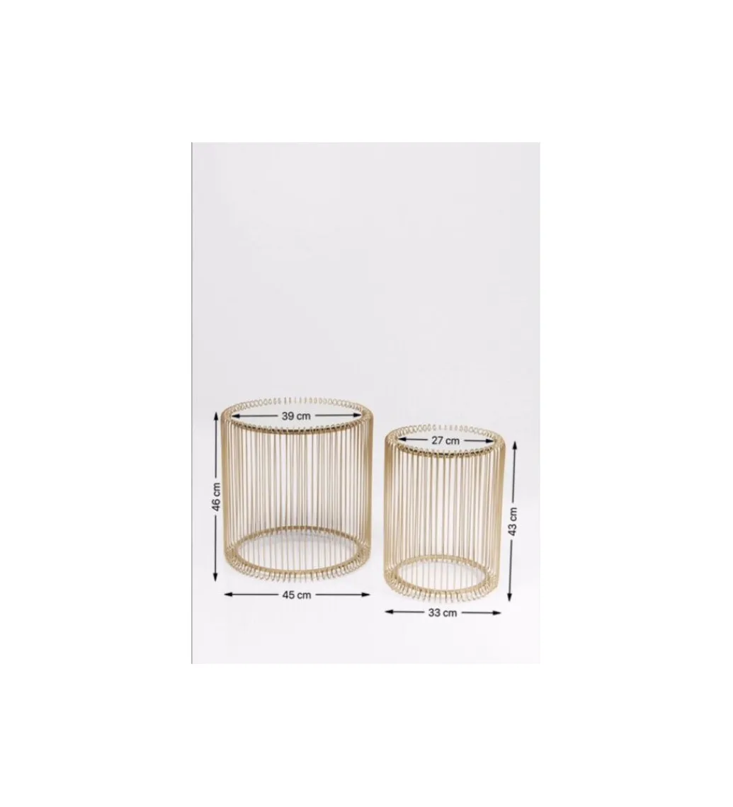 Stolik kawowy Wire set Brass zestaw 2 złoty*KARE Hot