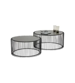 Stolik kawowy Wire SET 2 czarny*KARE Discount