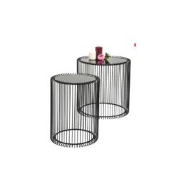 Stolik kawowy Wire set zestaw 2 czarny*KARE