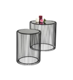 Stolik kawowy Wire set zestaw 2 czarny*KARE