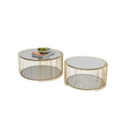Stolik kawowy WIRE set 2 złoty*KARE Hot