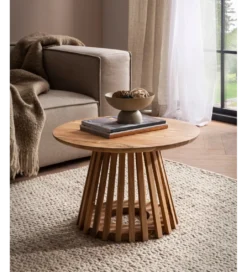 Stolik kawowy WOHNLING 60 cm drewno akacja naturalny*WOHNLING, GERMANY Hot