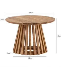 Stolik kawowy WOHNLING 60 cm drewno akacja naturalny*WOHNLING, GERMANY Hot