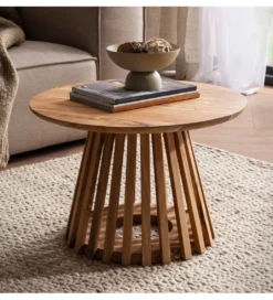 Stolik kawowy WOHNLING 60 cm drewno akacja naturalny*WOHNLING, GERMANY Hot