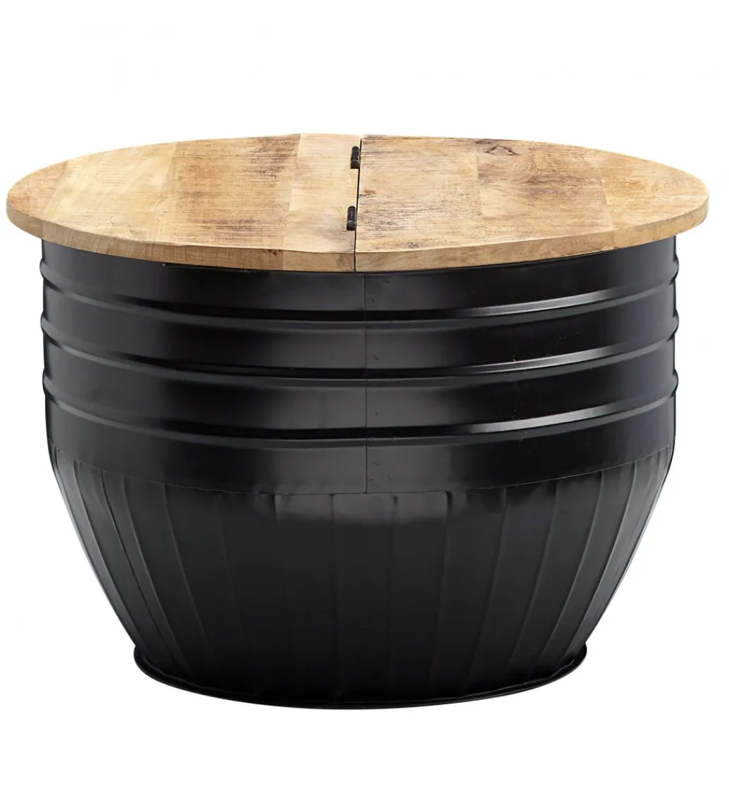 Stolik kawowy WOHNLING 60 cm drewno mango naturalny czarny*WOHNLING, GERMANY Outlet