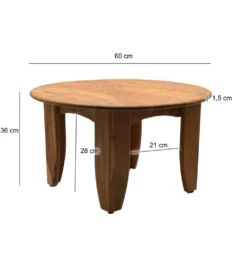 Stolik kawowy WOHNLING 60 cm drewno akacja*WOHNLING, GERMANY Hot