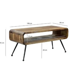 Stolik kawowy WOHNLING 100 cm drewno sheesham*WOHNLING, GERMANY Online