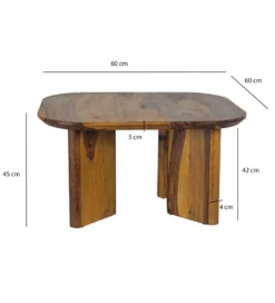 Stolik kawowy WOHNLING 60 cm drewno sheesham*WOHNLING, GERMANY Hot