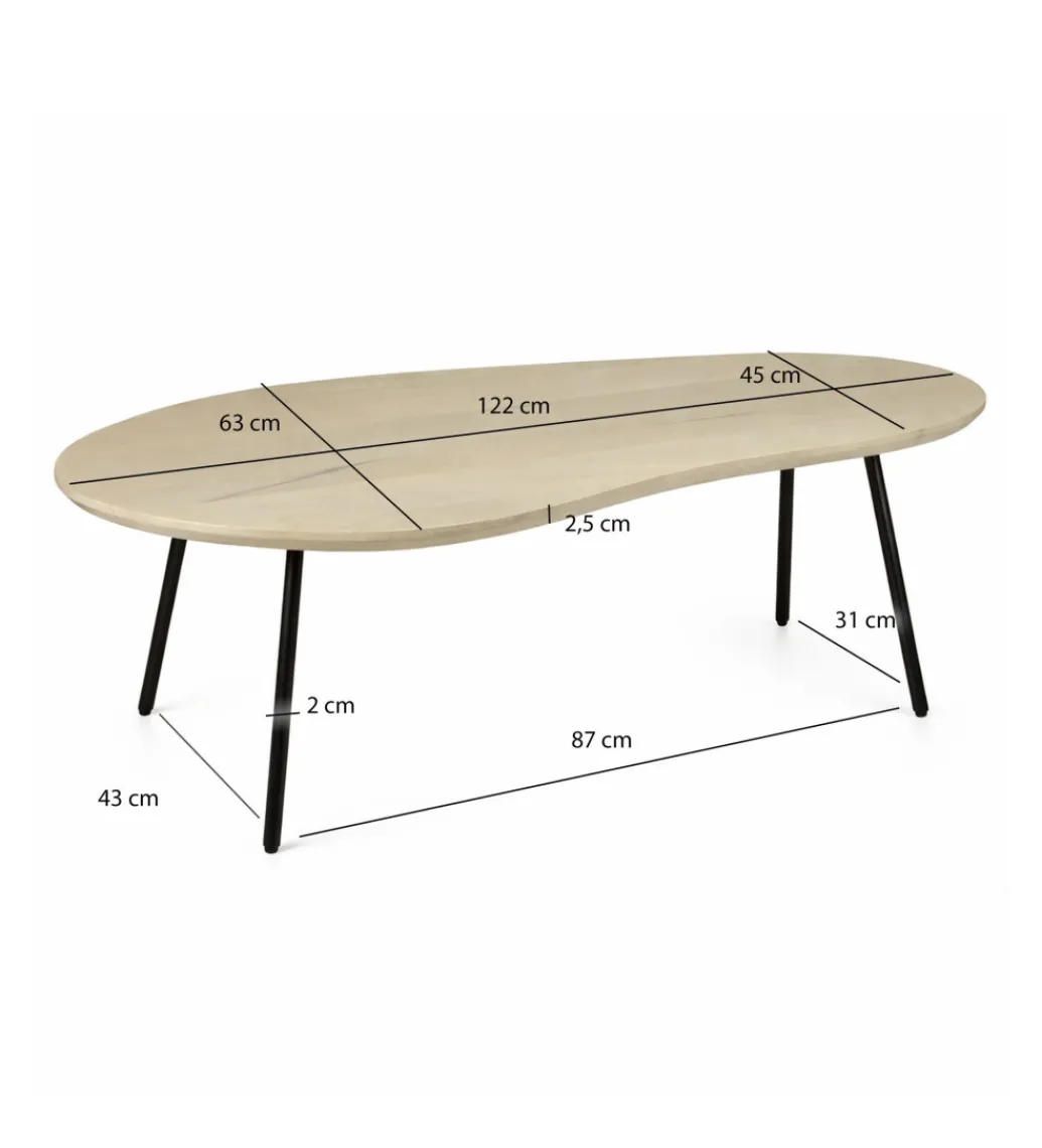 Stolik kawowy WOHNLING 122 cm drewno mango*WOHNLING, GERMANY Best