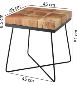 Stolik kawowy WOHNLING 45 cm drewno akacja*WOHNLING, GERMANY Sale