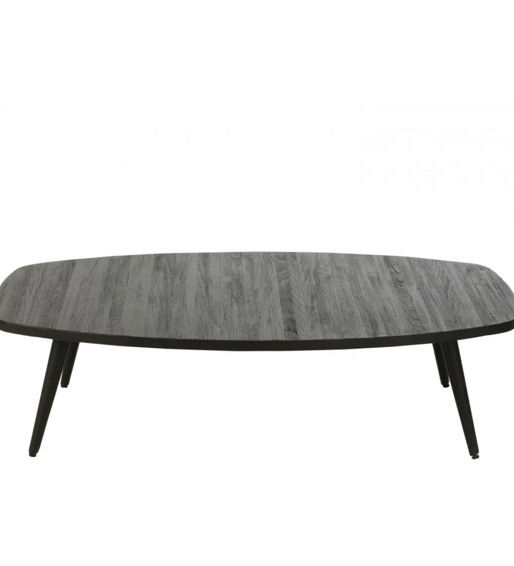 Stolik kawowy ZAMBIA 120 cm drewno teak czarny*J-Line Outlet
