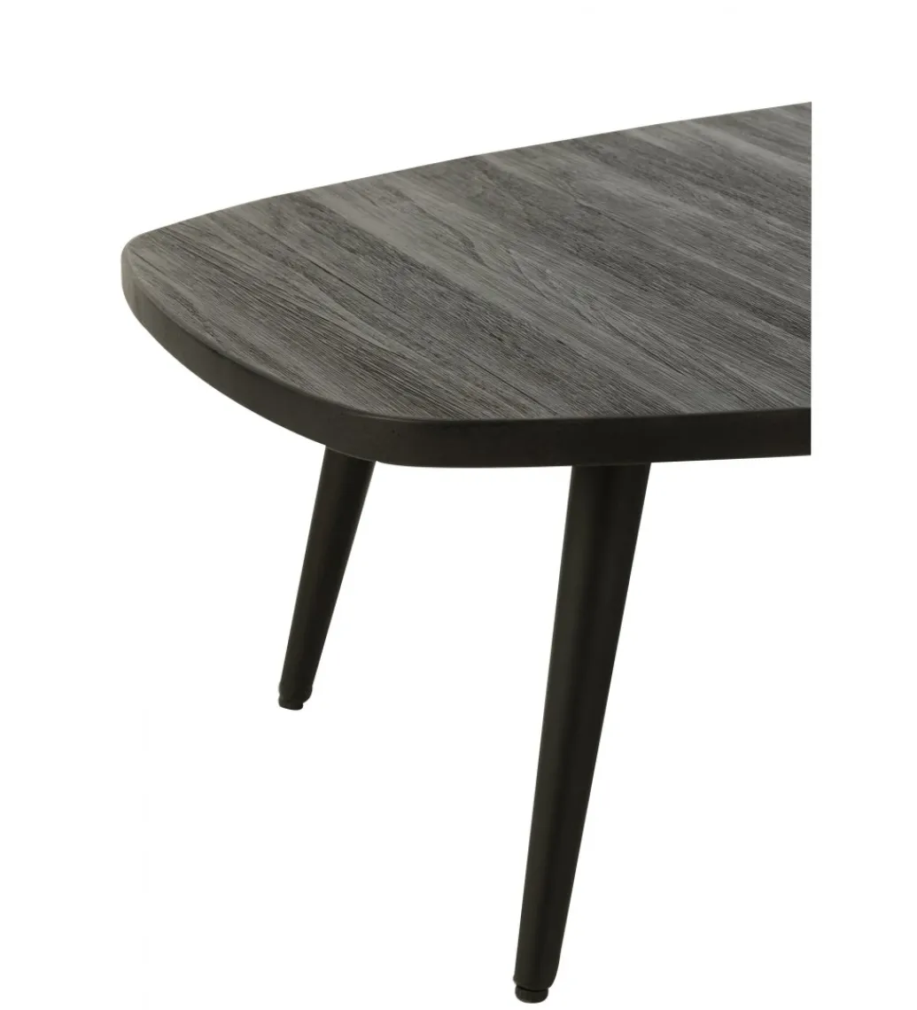 Stolik kawowy ZAMBIA 120 cm drewno teak czarny*J-Line Outlet