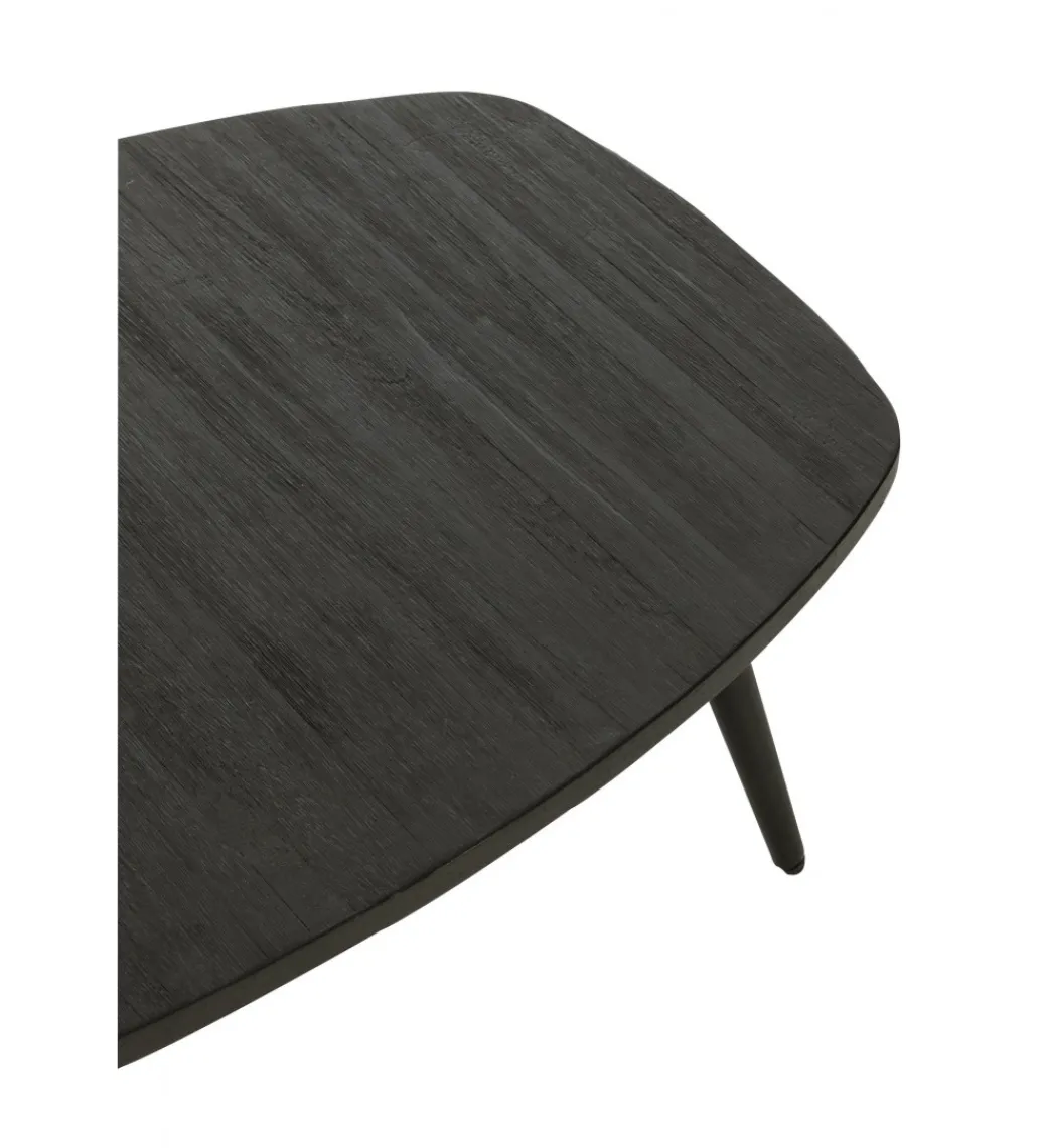 Stolik kawowy ZAMBIA 120 cm drewno teak czarny*J-Line Outlet