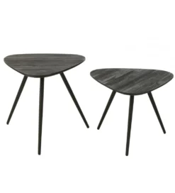 Stolik kawowy ZAMBIA set 2 drewno teak czarny*J-Line Hot