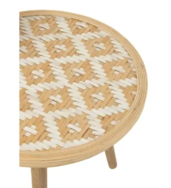 Stolik kawowy ZIGZAK set 3 rattan*J-Line Best