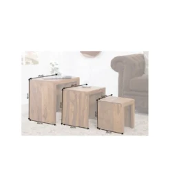 Stolik MADEIRA SET 3 drewno Sheesham*Invicta Interior Best