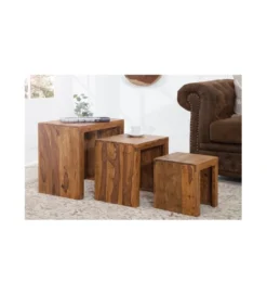 Stolik MADEIRA SET 3 drewno Sheesham*Invicta Interior Best