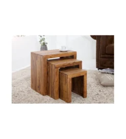 Stolik MADEIRA SET 3 drewno Sheesham*Invicta Interior Best