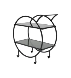 Stolik na kółkach LOFT 74 cm czarny*KDesign Discount