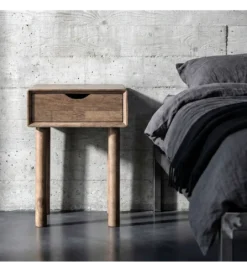 Stolik nocny AMY 55 cm drewno kauczuk*Zona-Design Clearance