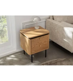 Stolik nocny ATELIER 55 cm kolor dębu*Invicta Interior - przedsprzedaż Clearance