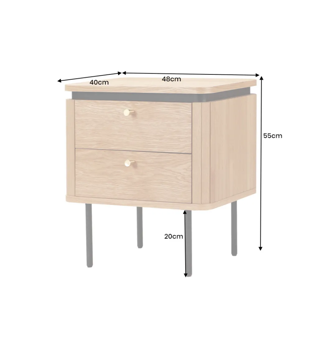 Stolik nocny ATELIER 55 cm kolor dębu*Invicta Interior - przedsprzedaż Clearance