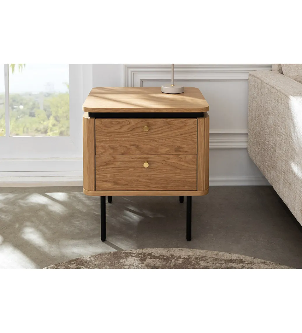 Stolik nocny ATELIER 55 cm kolor dębu*Invicta Interior - przedsprzedaż Clearance