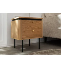 Stolik nocny ATELIER 55 cm kolor dębu*Invicta Interior - przedsprzedaż Clearance