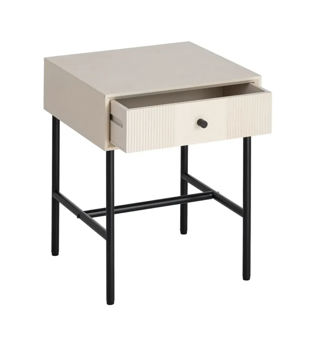 Stolik nocny ENTARADA 40 cm kremowy*Zona-Design Outlet