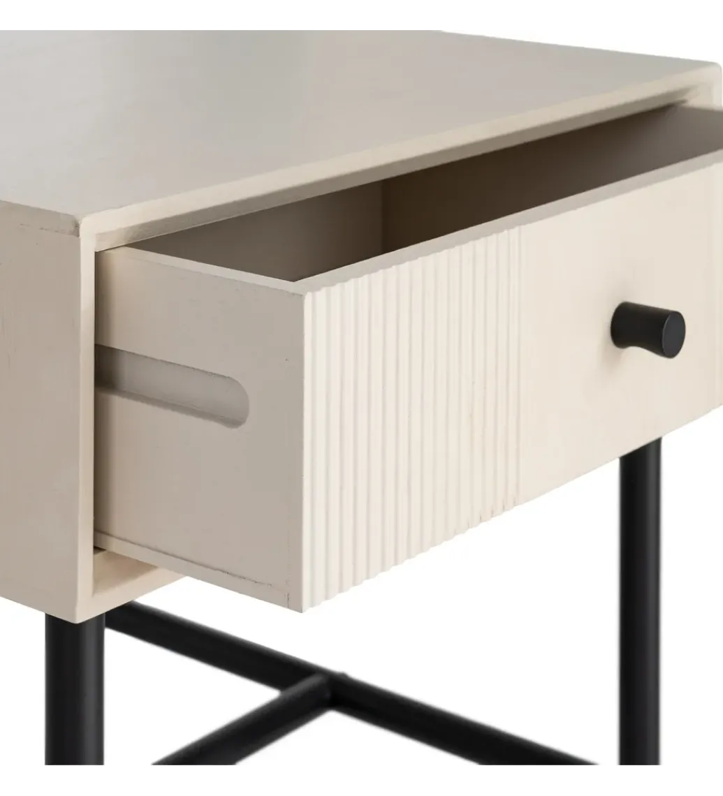 Stolik nocny ENTARADA 40 cm kremowy*Zona-Design Outlet