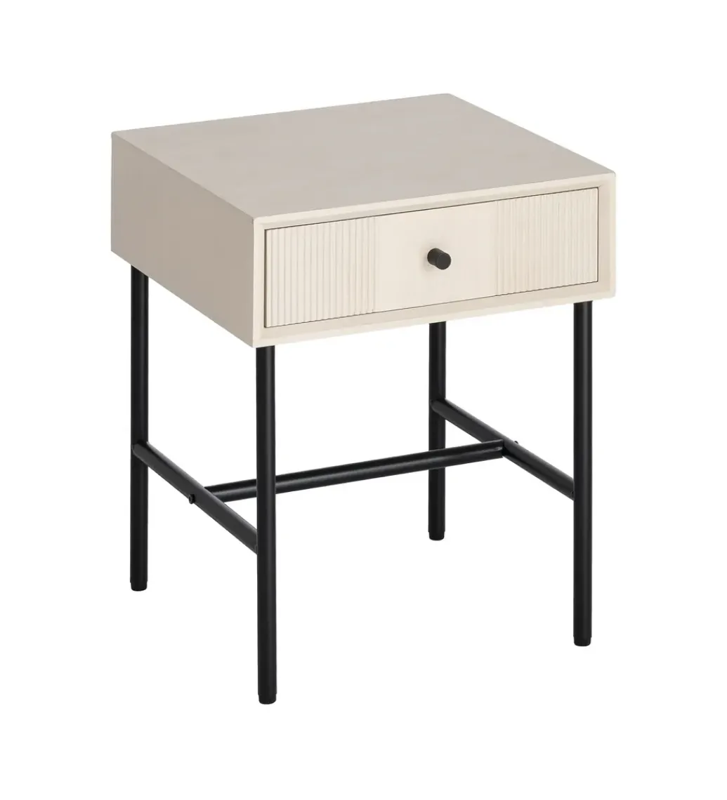 Stolik nocny ENTARADA 40 cm kremowy*Zona-Design Outlet