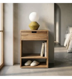 Stolik nocny KURAN 60 cm drewno teak*Zona-Design Sale