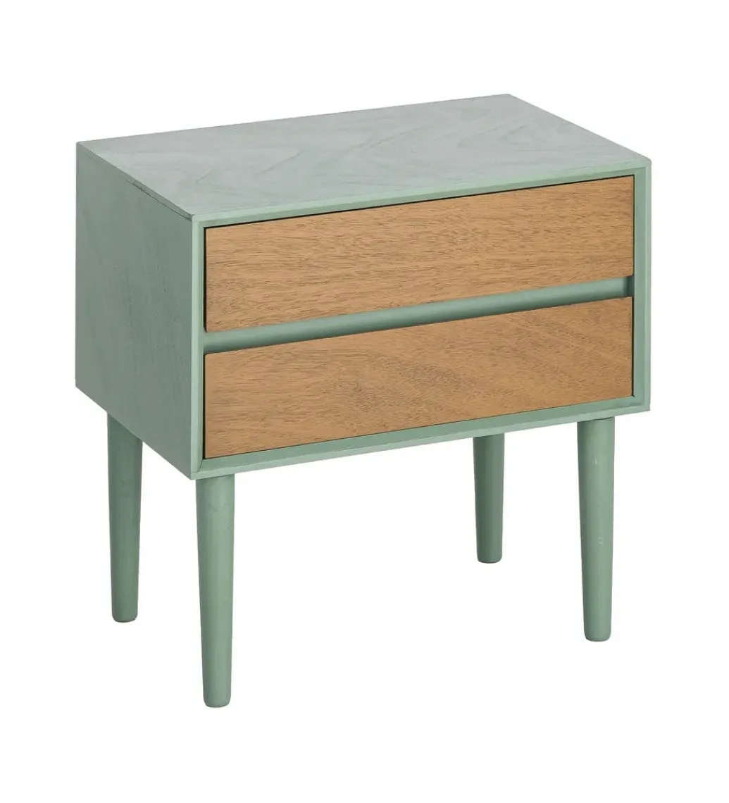 Stolik nocny MESTARONY 50 cm zielony naturalny*Zona-Design Sale