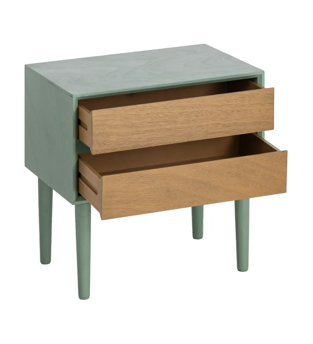 Stolik nocny MESTARONY 50 cm zielony naturalny*Zona-Design Sale