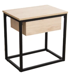 Stolik nocny PRETRUSIA 50 cm naturalny czarny*Exclusivas Online
