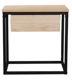 Stolik nocny PRETRUSIA 50 cm naturalny czarny*Exclusivas Online