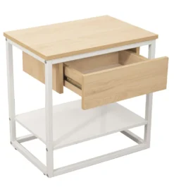 Stolik nocny PRETRUSIA 50 cm naturalny biały*Exclusivas Discount