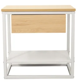 Stolik nocny PRETRUSIA 50 cm naturalny biały*Exclusivas Discount