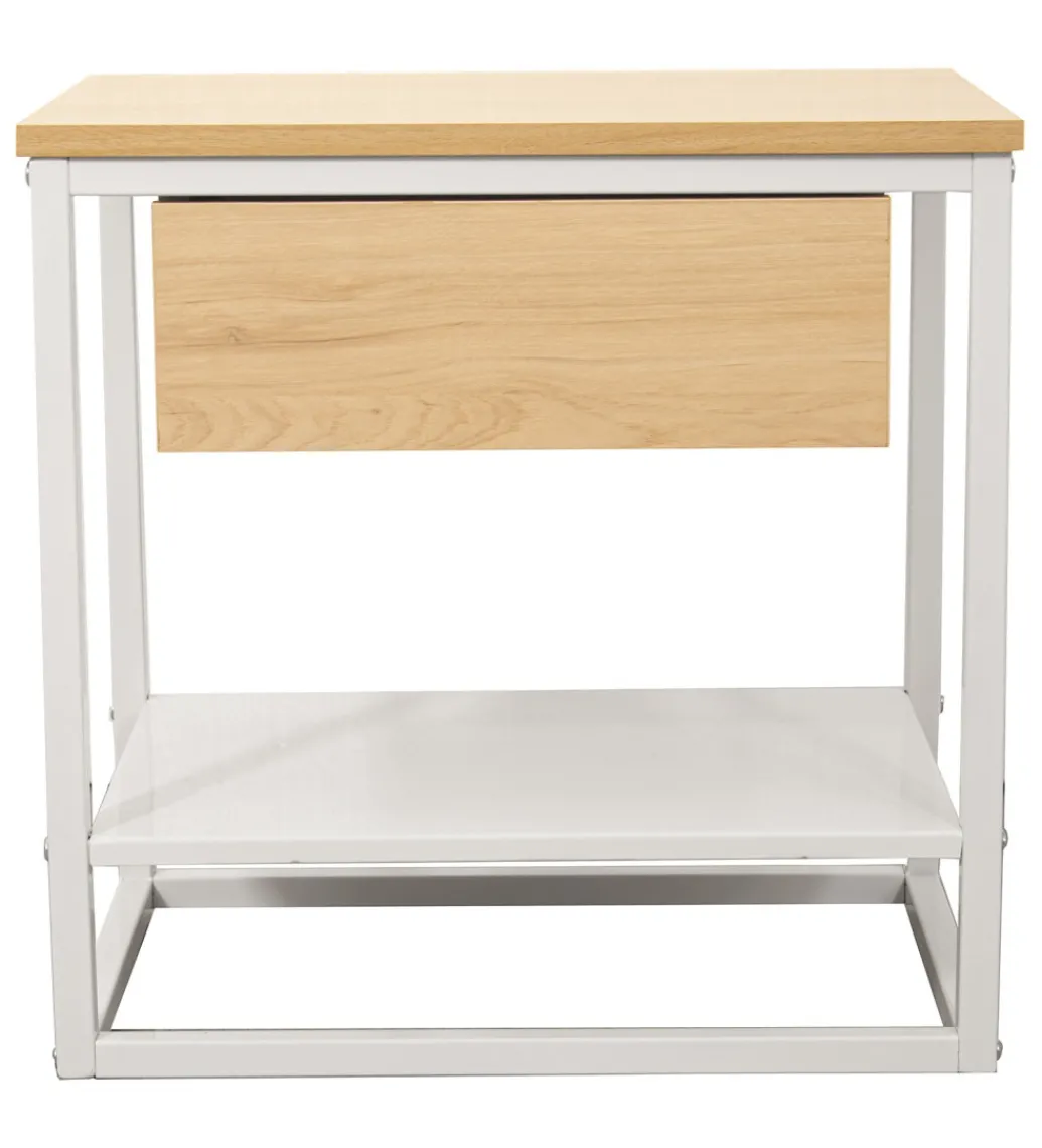 Stolik nocny PRETRUSIA 50 cm naturalny biały*Exclusivas Discount