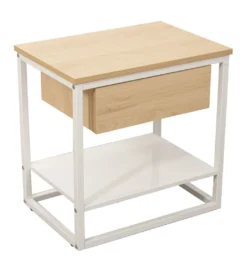 Stolik nocny PRETRUSIA 50 cm naturalny biały*Exclusivas Discount