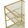 Stolik nocny RACKYN 40 cm szklana złota*J-Line Online