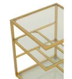 Stolik nocny RACKYN 40 cm szklana złota*J-Line Online