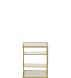 Stolik nocny RACKYN 40 cm szklana złota*J-Line Online