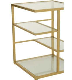Stolik nocny RACKYN 40 cm szklana złota*J-Line Online