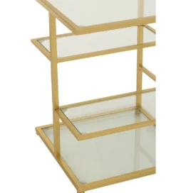 Stolik nocny RACKYN 40 cm szklana złota*J-Line Online