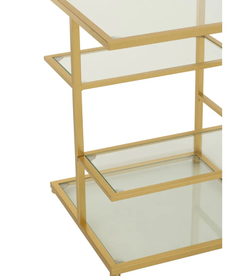 Stolik nocny RACKYN 40 cm szklana złota*J-Line Online