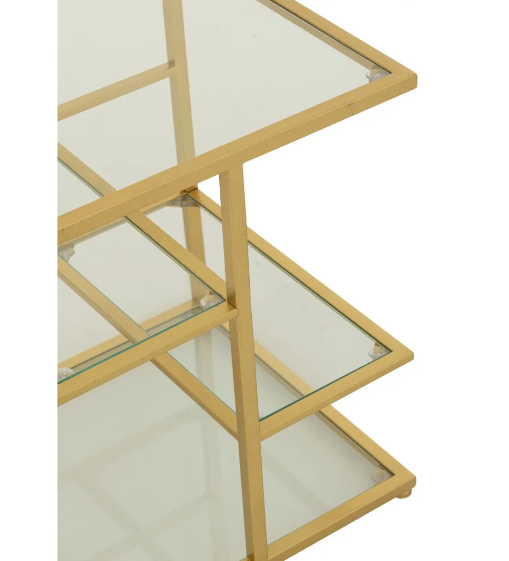 Stolik nocny RACKYN 40 cm szklana złota*J-Line Online