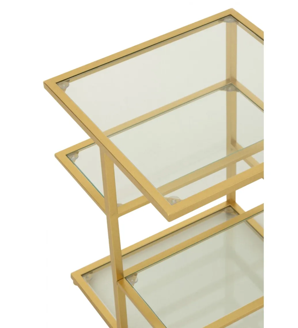 Stolik nocny RACKYN 40 cm szklana złota*J-Line Online