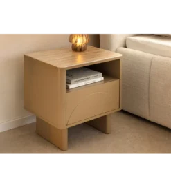 Stolik nocny SAVOY 50 cm kolor trawertynu*Invicta Interior